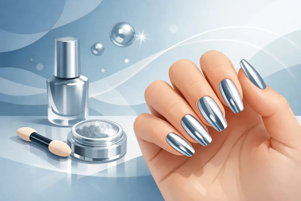 Tendances ongles chrome miroir à adopter